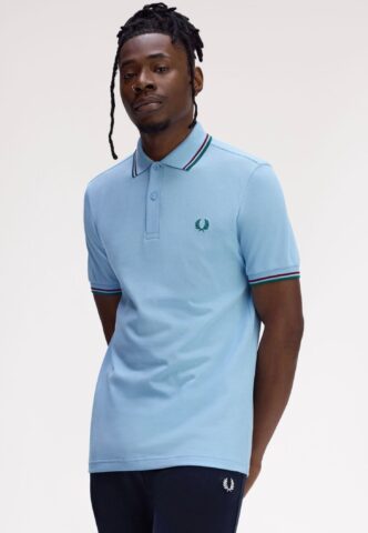 Fred Perry – Twin Tipped Track Blue/Burnt Red/Sport Green – Polo – Blau – XL – 100% Baumwolle