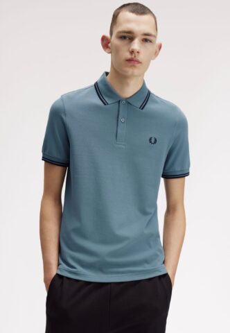 Fred Perry – Twin Tipped Stockportblue/Navy – Polo – Blau – M – 100% Baumwolle