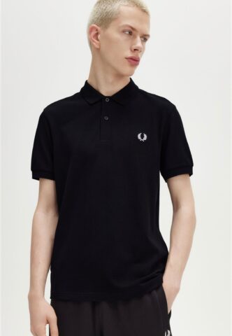 Fred Perry – Plain Black/Snow White – Polo – Schwarz – S – 100% Baumwolle