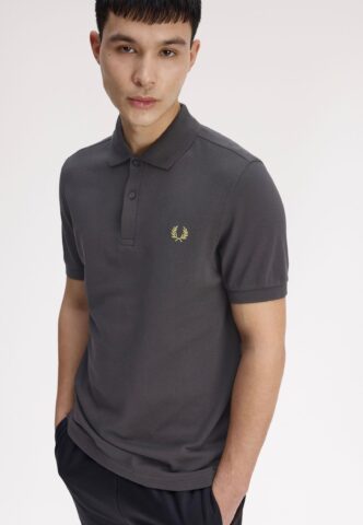 Fred Perry – The Fred Perry Anchor Grey/Tennis Ball Yellow – Polo – Grau – XXL – 100% Baumwolle