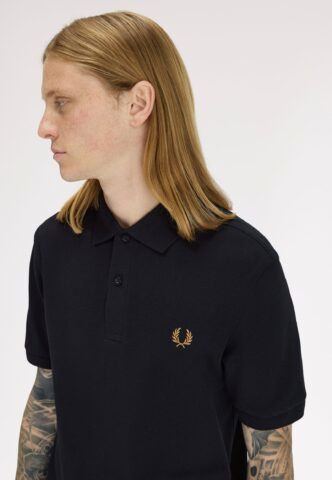 Fred Perry – The Fred Perry Black/Dark Caramel – Polo – Schwarz – XL – 100% Baumwolle