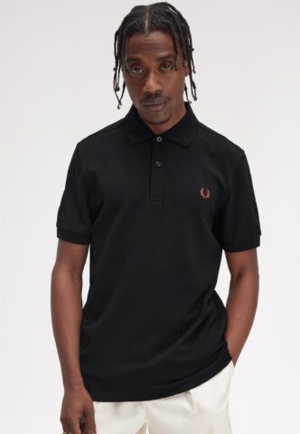 Fred Perry – The Fred Perry Black/Whiskybrwn – Polo – Schwarz – S – 100% Baumwolle