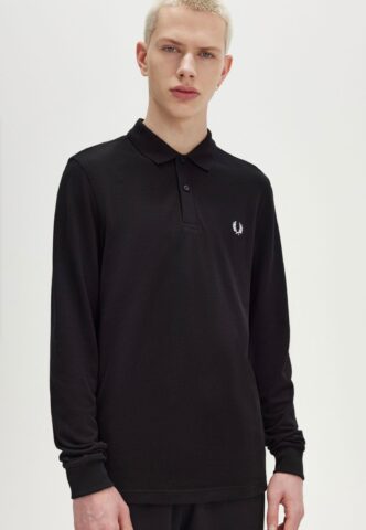 Fred Perry – Plain Black/White – Longsleeve – Schwarz – XXL – 100% Baumwolle