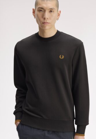 Fred Perry – Crew Neck Anchor Grey/Golden – Sweater – Grau – XL – 100% Baumwolle