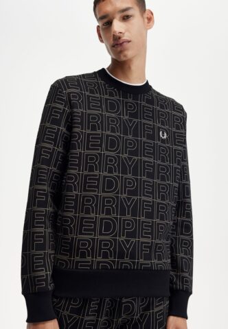 Fred Perry – Spellout Graphic Black – Sweater – Schwarz – M – 100% Baumwolle