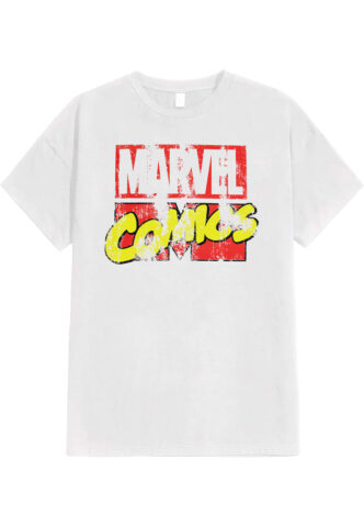Marvel Comics – Retro Logo White – T-Shirt – Weiß – M – 100% Baumwolle