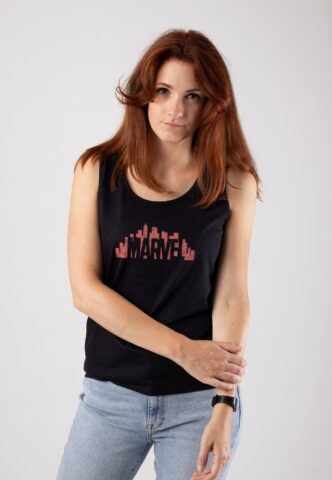 Marvel Comics – Skyline Logo – Tank – Schwarz – XL – 100% Baumwolle