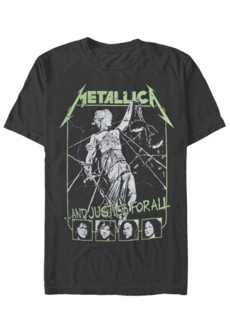 Metallica – Justice Faces Charcoal – T-Shirt – Grau – S – 100% Baumwolle
