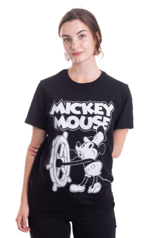 Mickey Mouse – Steamboat Willie – T-Shirt – Schwarz – M – 100% Baumwolle