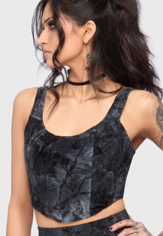 Killstar – Midnight Veil Navy – Korsett – gid://shopify/Metaobject/122014793965 – M – 100% Baumwolle