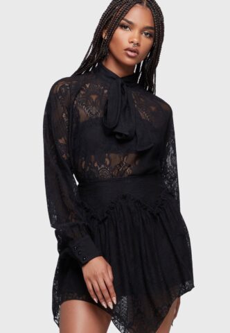 Killstar – Midnight Dance Black – Bluse – Schwarz – XS – 100% Polyamid