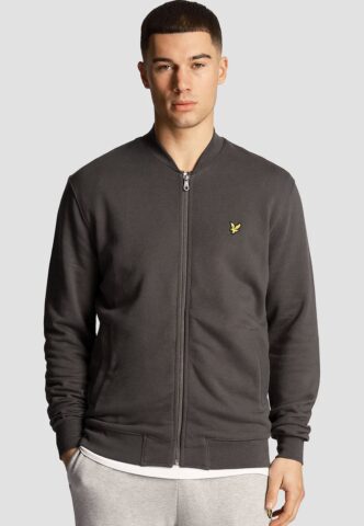 Lyle & Scott – Loopback Jersey Gunmetal – Zipper – Grau – L – 100% Baumwolle