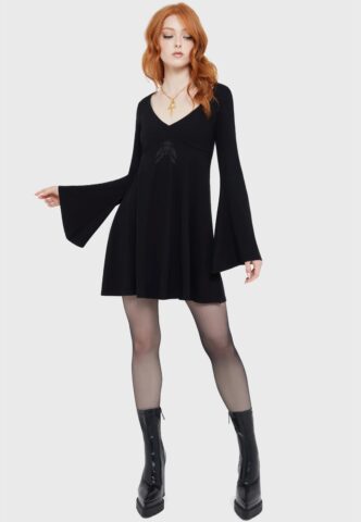 Killstar – Moonlight Madness – Kleid – Schwarz – XXL – 75% Viskose, 21% Nylon, 4% Elasthan