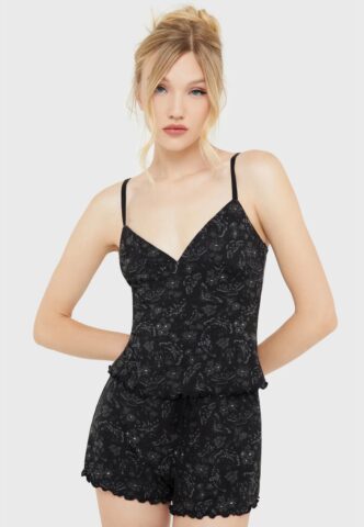 Killstar – Moth And Thorn Tartan/Black – Lounge Set – Schwarz – XS – 95 % Viskose, 5 % Elastan