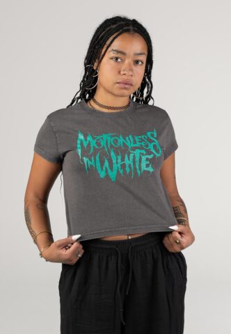 Motionless In White – Hollow Points Vintage Cropped Magnet – Girly – Grau – L – 100% Baumwolle