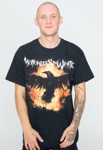 Motionless In White – Burning Crow – T-Shirt – Schwarz – M – 100% Baumwolle
