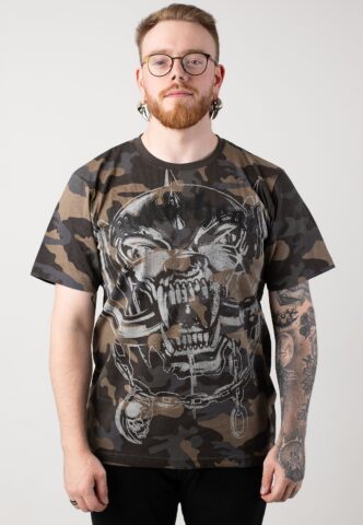 Brandit x Motörhead – Warpig Print Camo – T-Shirt – Tarnfarben – M – 100% Baumwolle