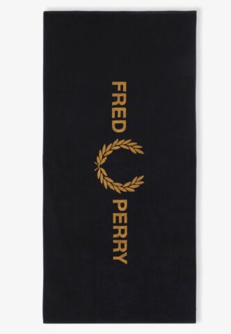 Fred Perry – Flp Black/Dark Caramel – Handtuch – Schwarz – Onesize – 100% Baumwolle