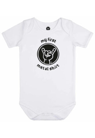 Metal Kids – My First Metal Shirt White Babygrow – Bodysuit – Weiß – 56/62 – 100% Bio-Baumwolle