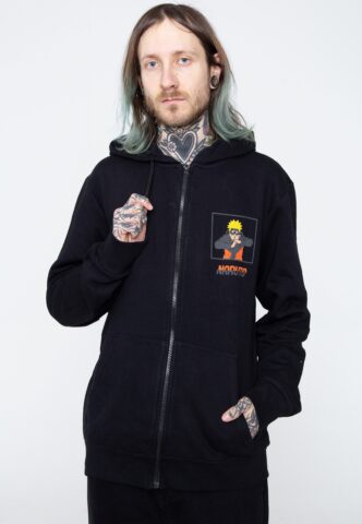 Naruto – Attack Backprint – Zipper – Schwarz – XL – 85% Baumwolle, 15% Polyester
