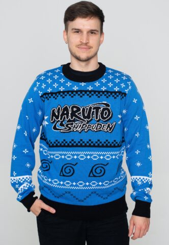 Naruto – Logo Xmas Knit Blue – Pullover – Blau – XL – 55% Polyacryl, 45% Baumwolle