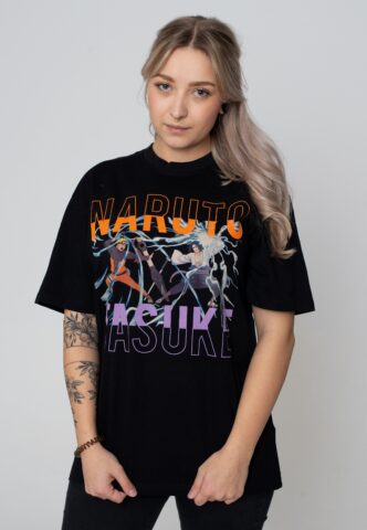 Naruto – Naruto And Sasuke – T-Shirt – Schwarz – M – 100% Baumwolle