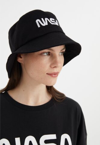 NASA – Logo – Bucket Hut – Schwarz – Onesize – 50% Baumwolle, 50% Polyester