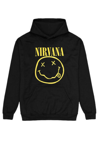 Nirvana – Happy Face – Hoodie – Schwarz – L – 80% Baumwolle, 20% Polyester