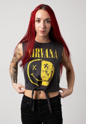 Nirvana – Spliced Smiley Knot Charcoal – Tank – Grau – XL – 100% Baumwolle