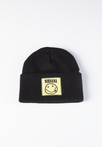 Nirvana – Square Logo – Beanie – Schwarz – Onesize – 100% Baumwolle