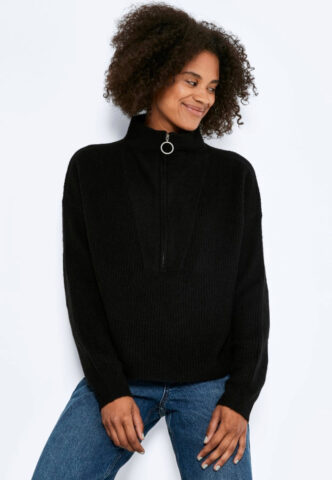 Noisy May – Newalice High Neck Black – Pullover – Schwarz – XL – 64% Polyester, 32% Polyacryl, 4% Elastan