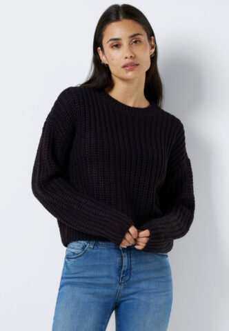 Noisy May – Charlie O Neck Black – Pullover – Schwarz – XS – 100% Polyacryl
