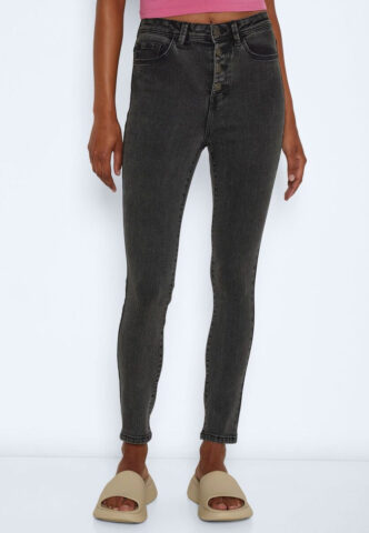 Noisy May – Agnes Button Skinny Black – Jeans – Schwarz – W25 / L32 – 68% Baumwolle, 30% Polyester, 2% Elasthan