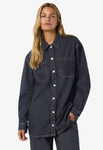 Noisy May – Alva Dark Blue Denim – Jeansjacke – Blau – M – 100% Baumwolle