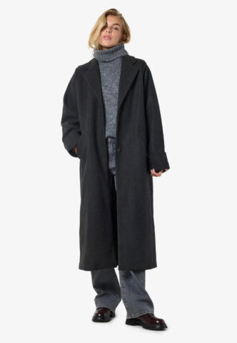 Noisy May – Caddy L/S Long Dark Grey Melange – Jacke – Grau – S – Obermaterial: 100% Polyester; Futter: 100% Polyester