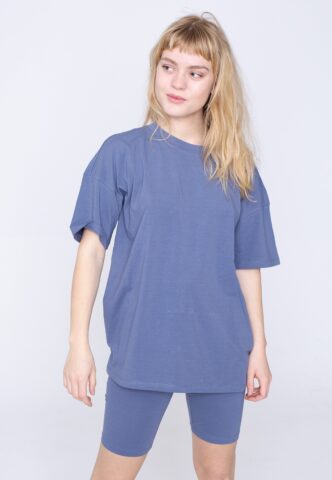 Noisy May – Cecilie Coordinated China Blue T-Shirt und Pants – Set – Blau – XS – 95% Baumwolle, 5% Elastan
