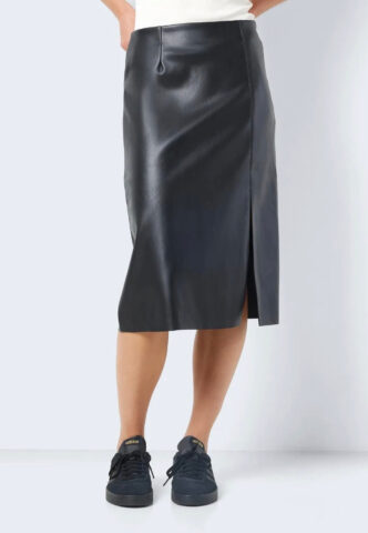 Noisy May – Clara Slit Midi Leng Black – Rock – Schwarz – L – 100% Polyester