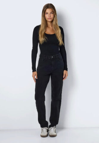 Noisy May – Daisy Mom Fit Black Denim – Jeans – Schwarz – W28 / L30 – 98% Baumwolle, 2% Elastan