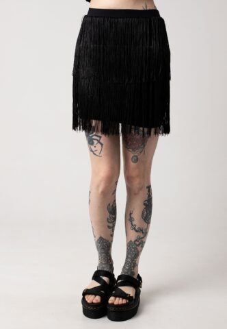 Noisy May – Dallas Black Fringes – Rock – Schwarz – XS – 95% Baumwolle, 5% Elastan