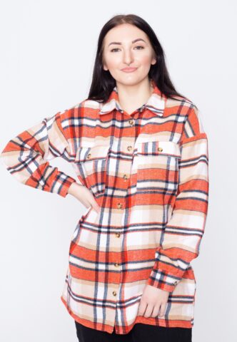 Noisy May – Flanny Long Shacket Hazelnut – Hemd – Braun – XS – 80% Polyester, 10% Polyacryl, 5% Viskose, 5% Nylon