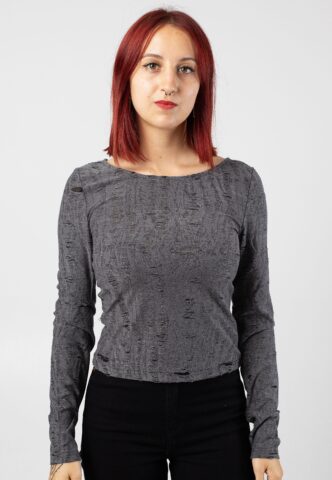 Noisy May – Harlow Boatneck Ghost Gray – Oberteil – Grau – M – 80% Polyester, 20% Viskose