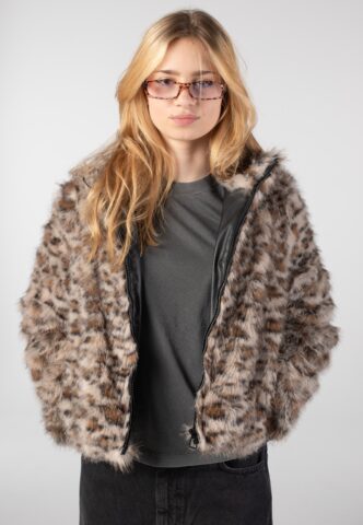 Noisy May – Jennifer Fur Birch Leo – Jacke – Braun – XS – 100% Polyester