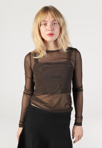 Noisy May – Judith Mesh Chocolate Brown – Oberteil – Braun – XL – 95% Polyester, 5% Elastan