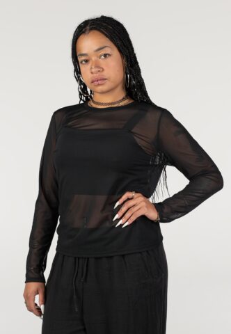 Noisy May – Judith Mesh Curve Black – Oberteil – Schwarz – 48 – 95% Polyester, 5% Elastan