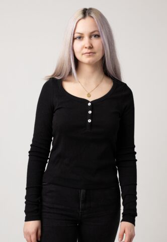 Noisy May – Judy Button Black – Oberteil – Schwarz – XS – 95% Baumwolle, 5% Elastan
