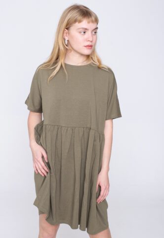 Noisy May – Kerry Short Burnt Olive – Kleid – Grün – L – 95% Biobaumwolle, 5% Elastan