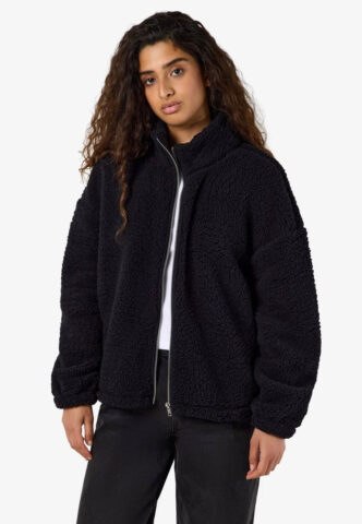 Noisy May – Luca Check Soft Fleece Black – Jacke – Schwarz – XS – 100% Polyester