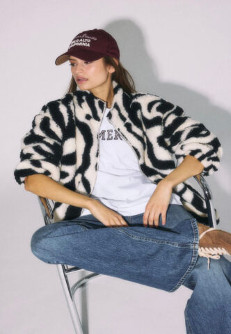 Noisy May – Luca Check Soft Fleece Black/White – Jacke – Schwarz – L – 100% Polyester