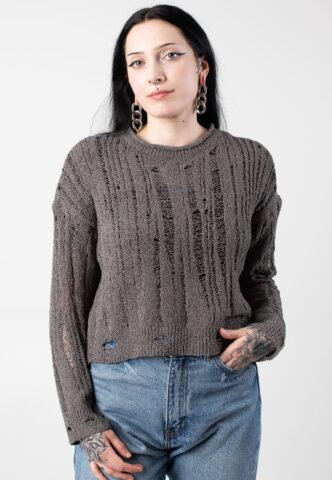 Noisy May – Mary O Neck Charcoal Gray – Pullover – Grau – L – 100% Polyester