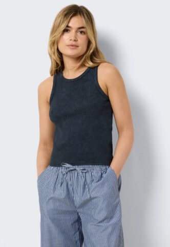 Noisy May – Maya Black Wash/Destroy – Tank – Schwarz – M – 100% Baumwolle
